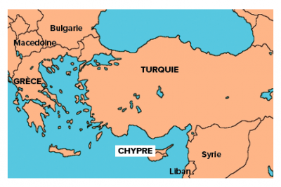 Chypre carte mediterrannee